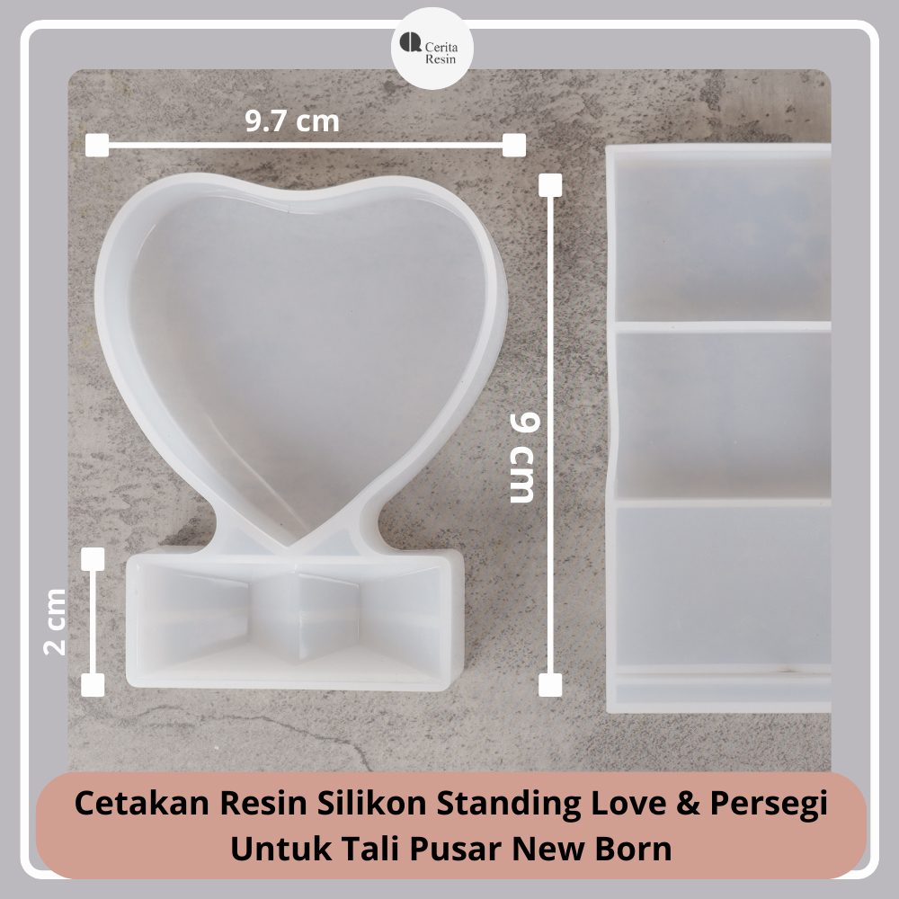 CERITA RESIN - Molding Cetakan Resin Silikon Standing Love & Persegi