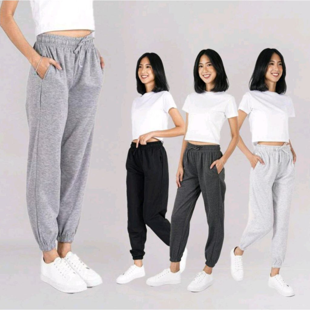 ALL SIZE FIT TO XL CELANA OLAHRAGA JOGGER TRENING SWEATPANTS KOREA REMAJA DEWASA PRIA WANITA