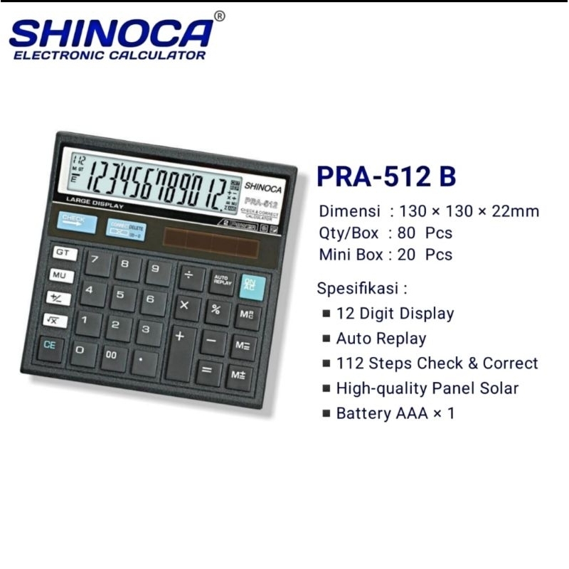

tyvf Kalkulator Shinoca Pra 512 12 Dit