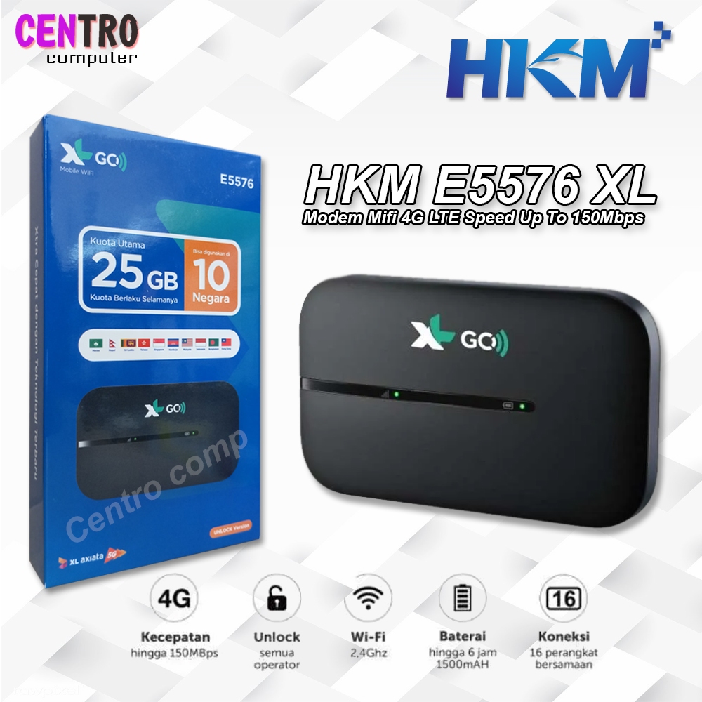 HKM E5576 XL Modem Mifi 4G LTE XL Go Izi Free Kuota