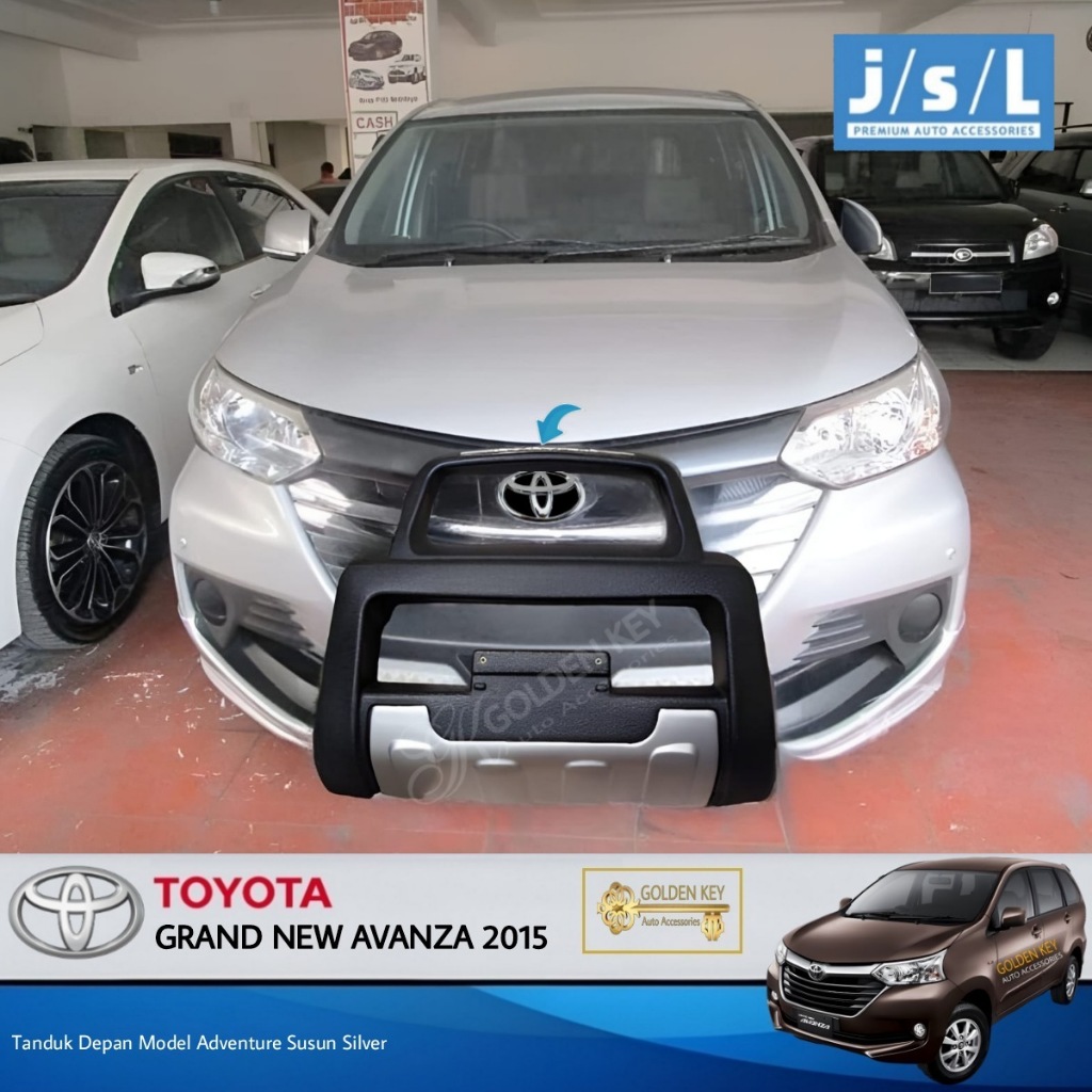 JSL Tanduk Depan Grand New Avanza 2015 Front Bumper Guard Model Adventure Susun Silver