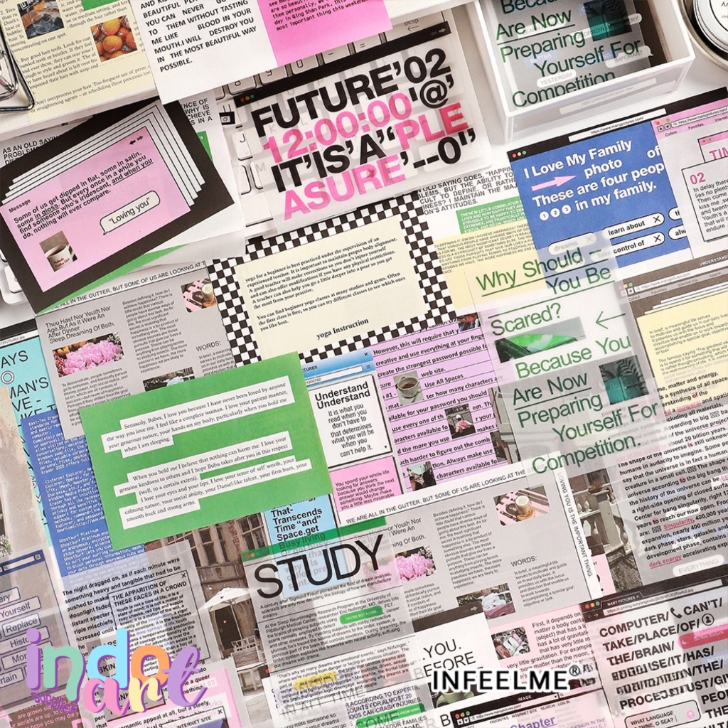 

(IAS) SK2 - Kertas Jurnal Deco Material Paper Scrapbook Quotes Paragraph Words isi 30 pcs