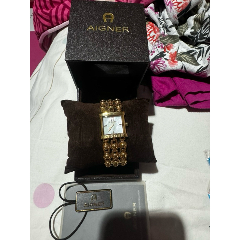 aigner watch full set authentic