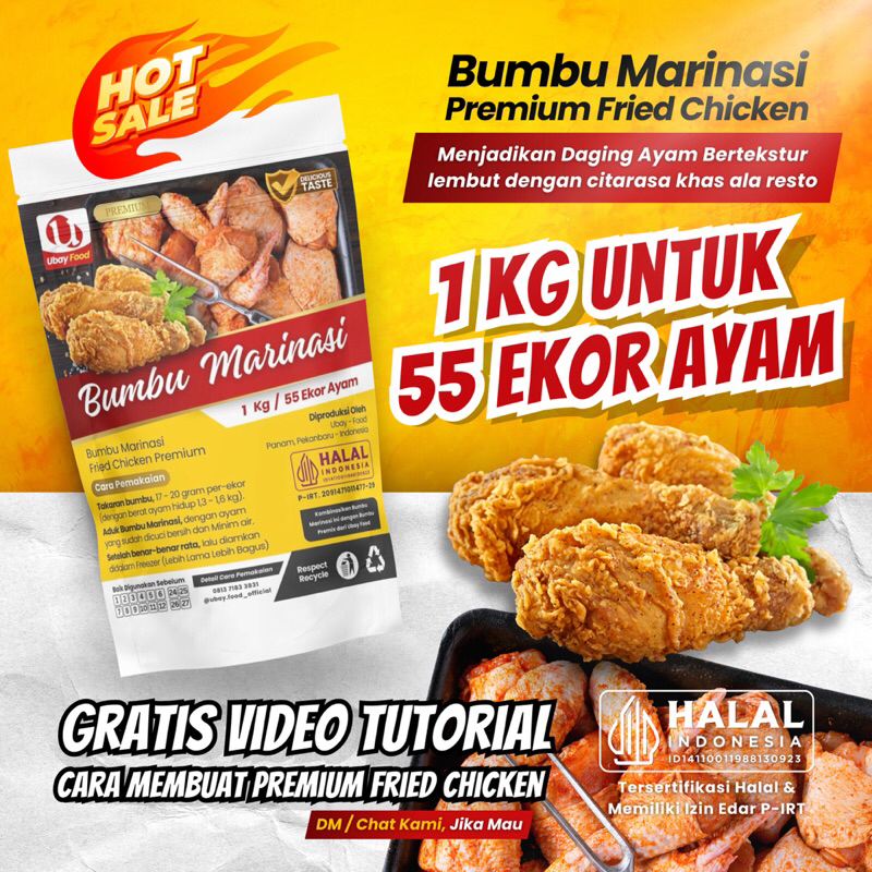 

BUMBU MARINASI Fried Chicken 1 Kg (Free Video Tutorial jika Mau)