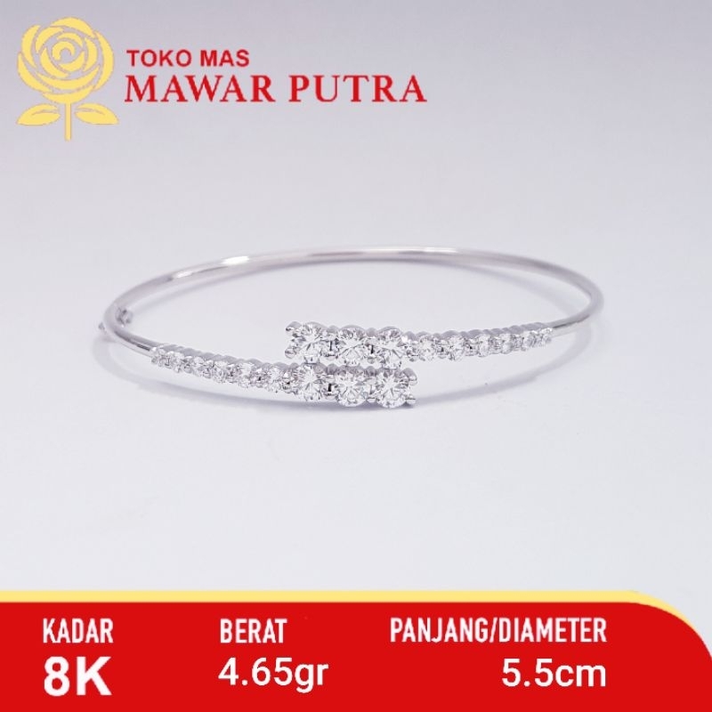 Gelang Oval Bangle White gold AYU Gold 8K 375