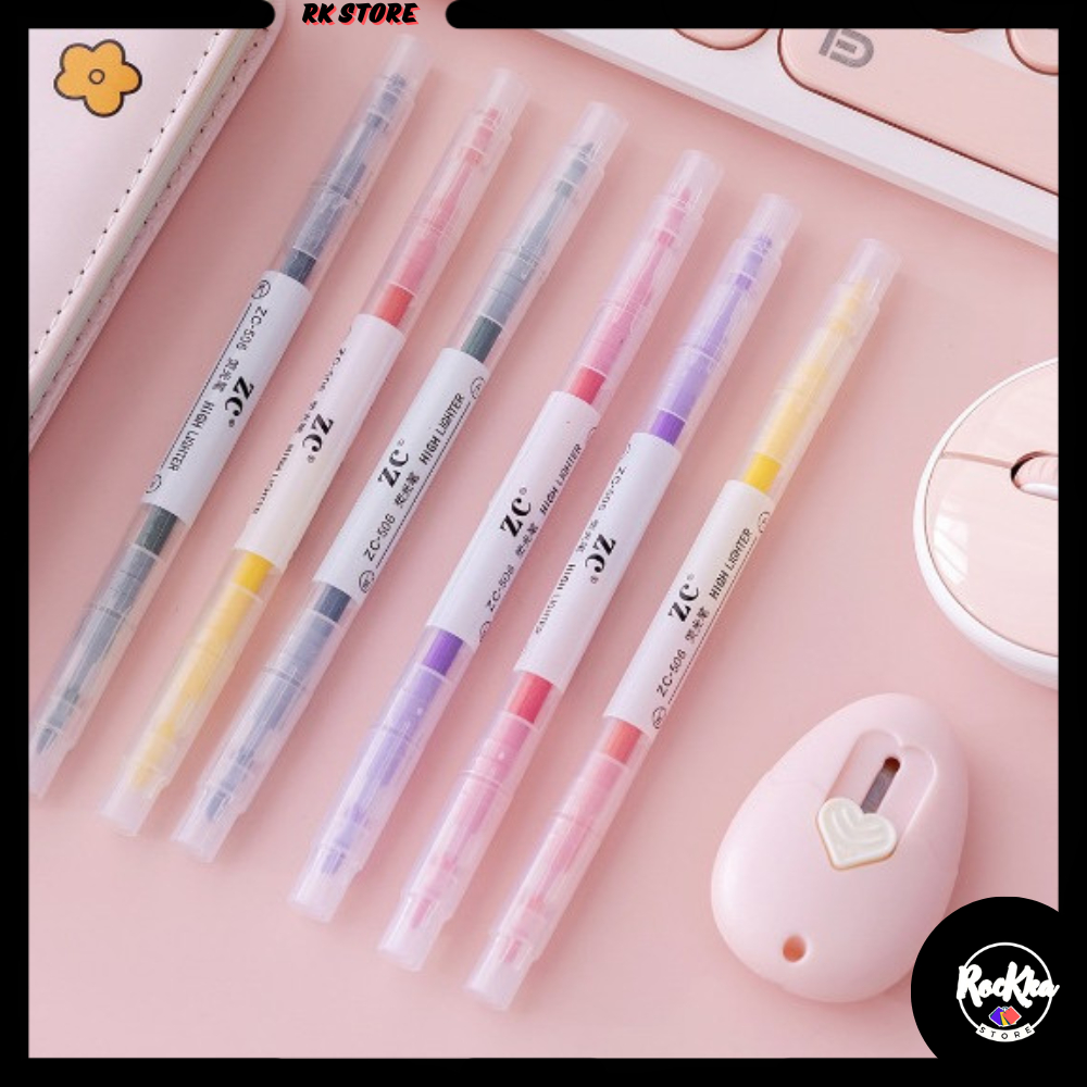 

ROCKKA SET HIGHLIGHTER DUA SISI WARNA WARNI ISI 6 PCS / UNIK PEN 2 SISI / DIARY MARKER STATIONERY LUCU INIK / PENANDA BUKU WARNA WARNI / STABILO WARNA WARNI PENANDA TULISAN KUALITAS BAGUS