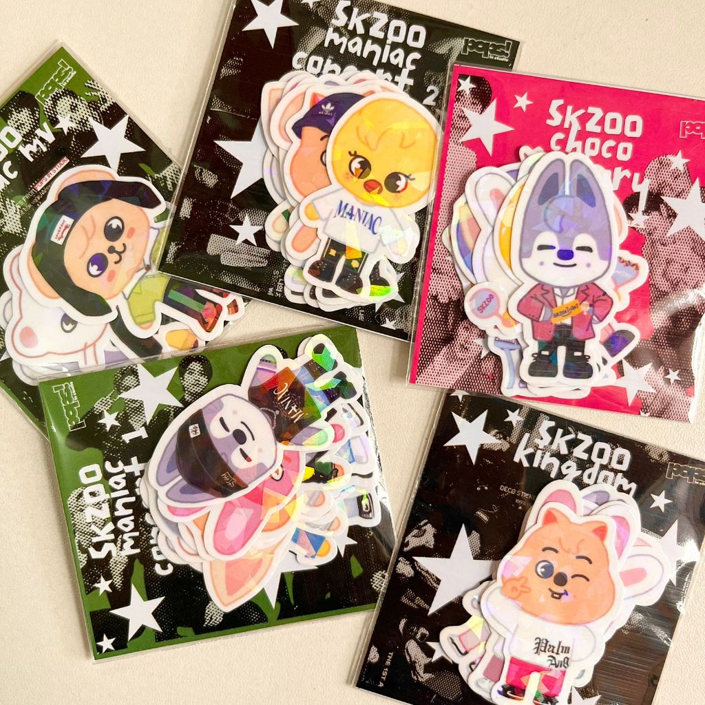 

[POPSINSTUDIO] SKZOO Group Era Deco Holo Stickers Set Wolf Chan Leebit Dwaekki Jiniret Han Quokka Bbokari Puppym Foxiny