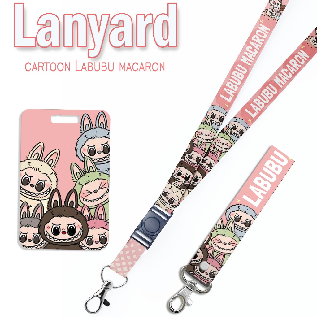 

STRAP LANYARD CARD HOLDER Labubu Macaron Gantungan Kunci, Handphone, ID Card