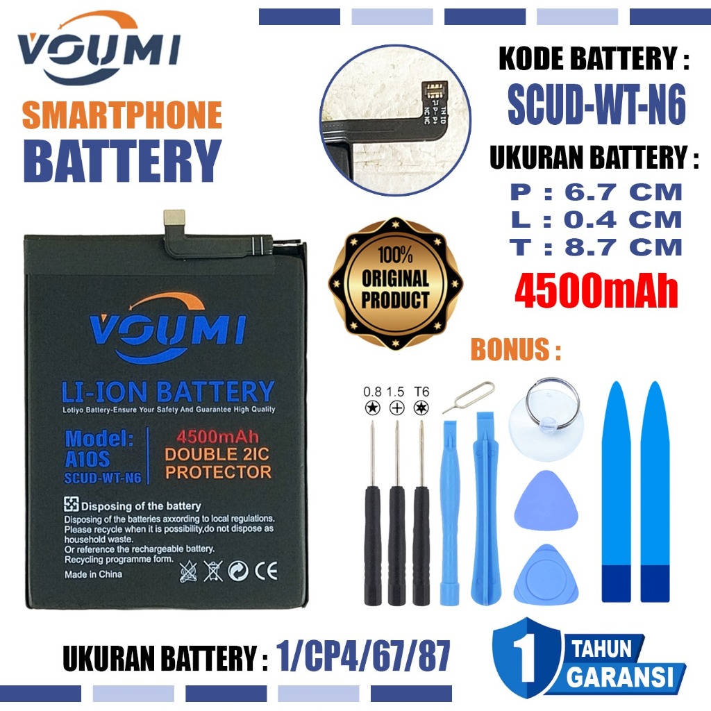 VOUMI SCUD-WT-N6 Baterai Battery Double IC Power high Capacity Compatible Hp Samsung Galaxy A10S SM-