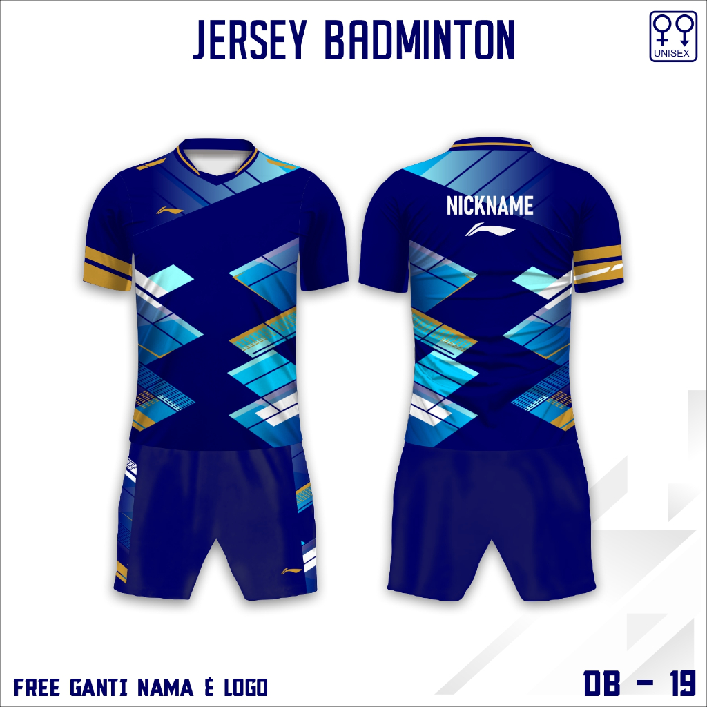 Setelan jersey badminton baju kaos lining bulu tangkis terbaru