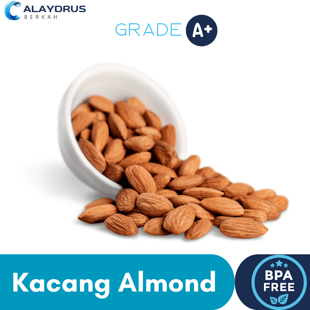 

QH Kacang Almond Kupas Matang Panggang 1Kg Roasted Premium Sehat Renyah Siap Makan Tanpa Pengawet
