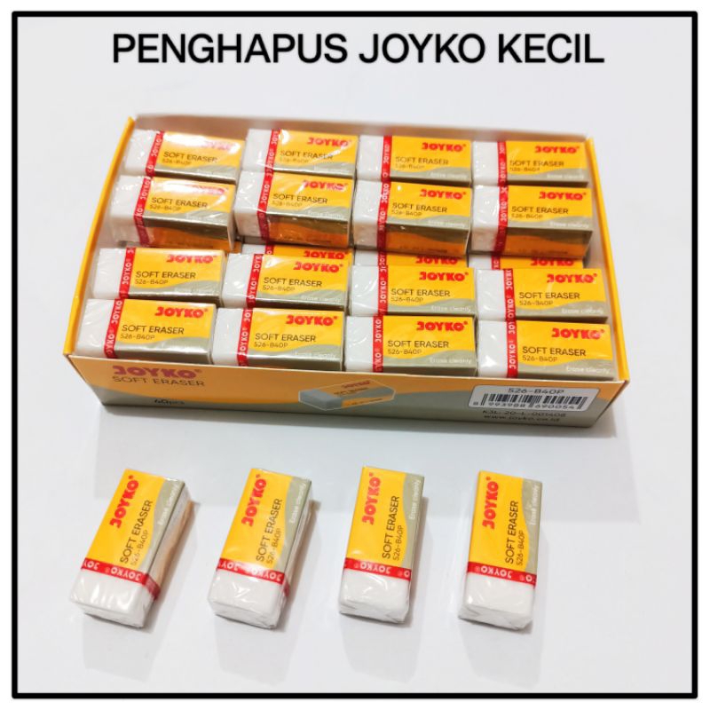 

2 Pcs Penghapus Pensil Joyko Kecil Putih