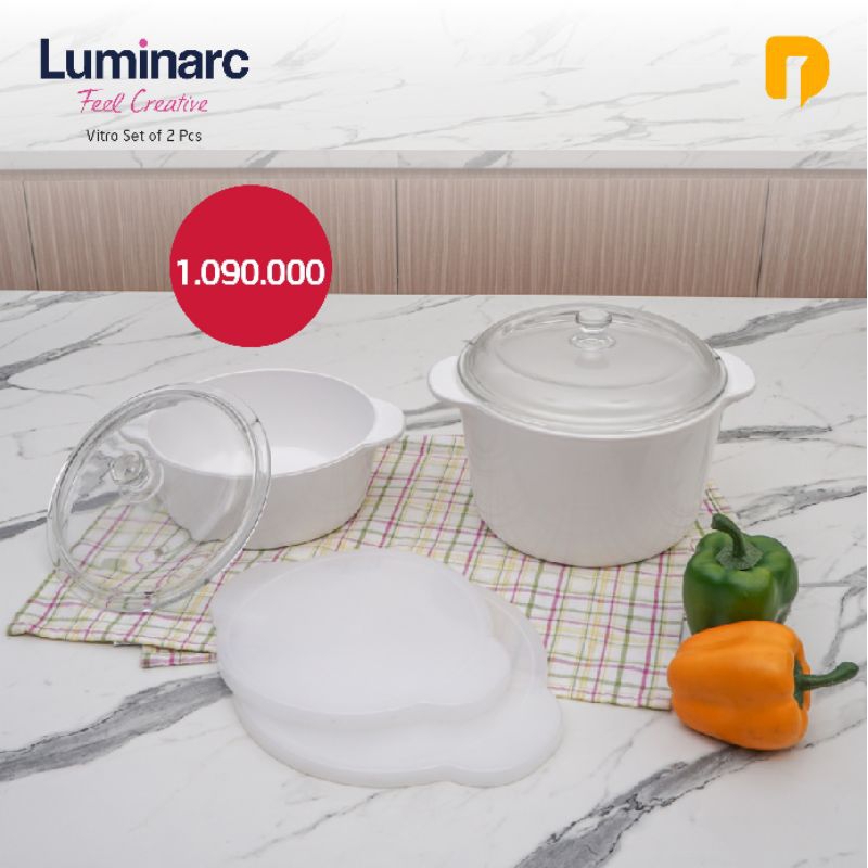 Luminarc Vitro Set of 2 Pcs Wadah Kaca Microwave