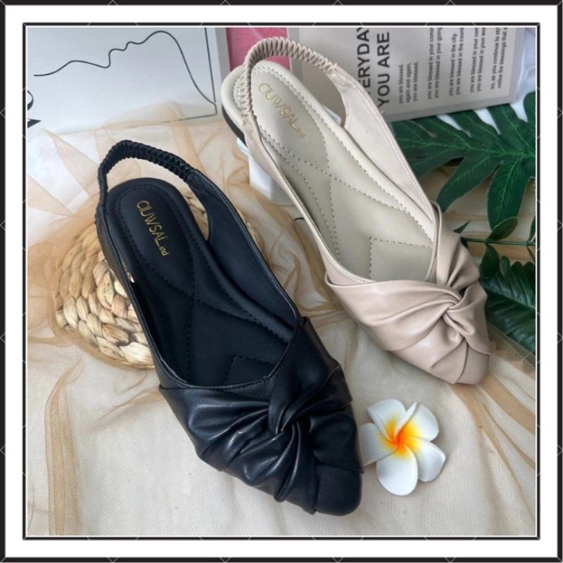 CIUWSAL SEPATU FLAT SHOES WANITA TALI KARET BELAKANG/BALET WANITA TALI KARET