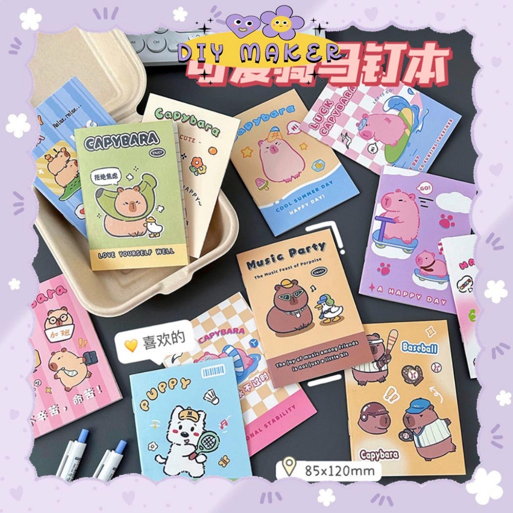 

DM Buku Tulis Catatan Kecil Notebook Mini Kapibara Buku Tulis Memo Kecil Mini Motif Karakter MB27