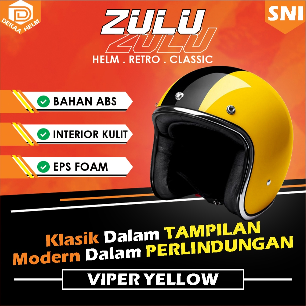 HELM HELEM HLEM HLM HELMET MOTOR ZULU RETRO CLASSIC KLASIK MURAH TERBARU BERKUALITAS KEREN PRIA WANI
