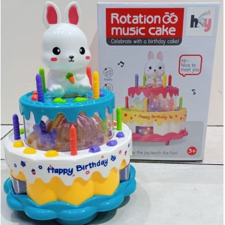Mainan anak kue ulang tahun karakter lucu bisa jalan dan nyala musik