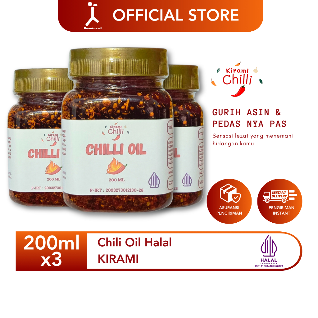 

BrontusID - KIRAMI Chili Oil - 200 gram x3 | Lebih Hemat
