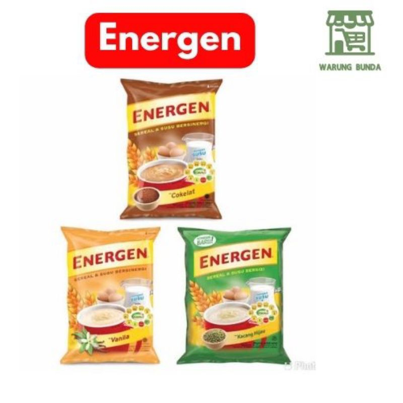 

Energen sereal coklat vanila kacang hijau murah HARGA PROMO (1 Renceng isi 10)