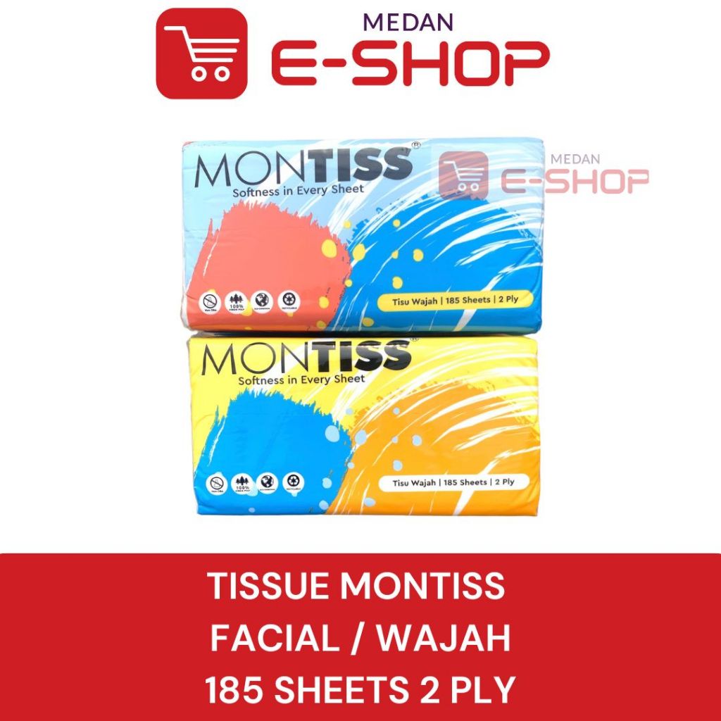 Tisu Tissue Montiss Muka / Wajah / Facial 185 Sheets 2 ply