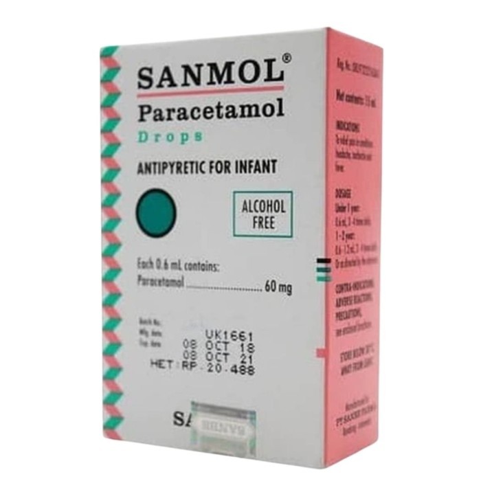 Sanmol Paracetamol Drops (Sanmol Paracetamol Tetes untuk Bayi dan anak-anak)