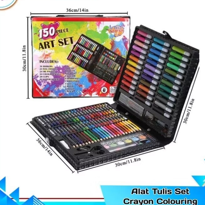 

Alat Mewarnai 150 Pcs / Alat Tulis Set Crayon Colouring / Art Set 150 Pcs / Alat mewarnai