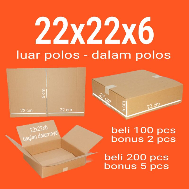 

Kardus Packing Karton Box Polos Ukuran 22x22x6
