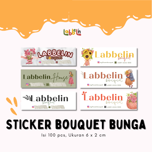 

❣️ Labbelin ❣️ Sticker Bouquet Bunga - Isi 100pcs | Stiker Buket Bunga | Label Bouquet