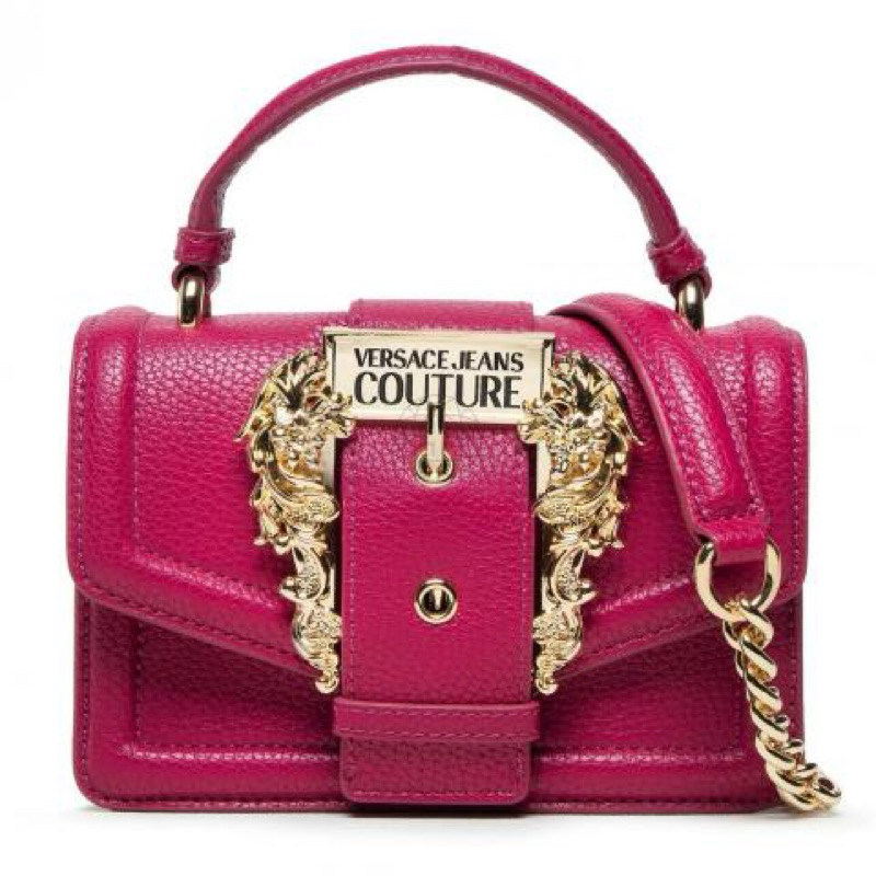 Versace Jeans Couture Buckle Top-Handle Bag Fuchia/Plum Original