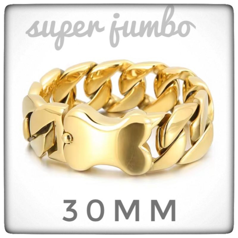 Gelang Titanium  Pria Cowok Rantai Besar BIG SIZE 30mm Stainless