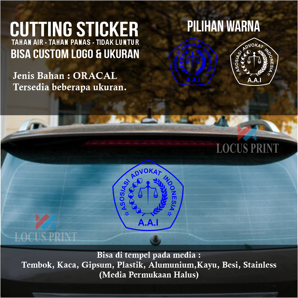 Cutting Sticker Stiker Asosiasi Advokat Indonesia AAI Lawyer Pengacara Hukum Bahan Oracal
