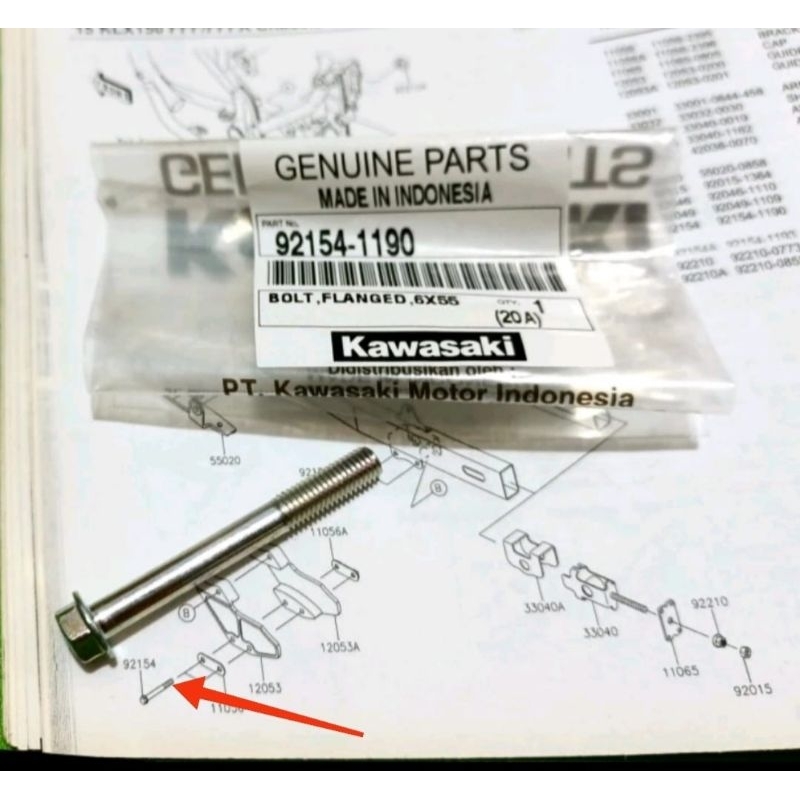 baut tensioner stabilizer rantai KLX 150 original