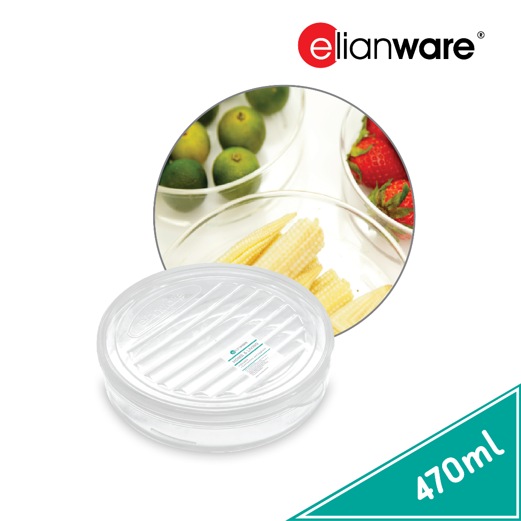 Food Keeper 470ml E-1499 | Elianware Food Keeper Kotak Makan Bulat Tempat Penyimpanan Serbaguna