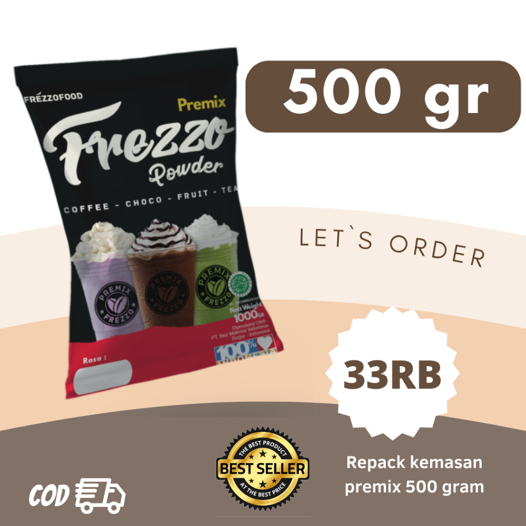 

PREMIX 500 g BUBUK MINUMAN BOBA/MILKSHAKE TERMURAH MERK FREZZO VARIAN RASA