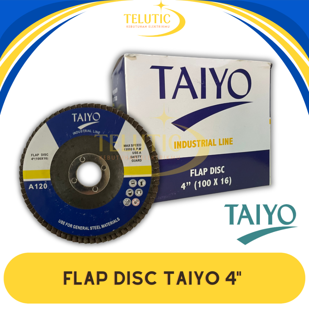 TAIYO BLUE AMPLAS FLAP DISC  4" INCH BERBAGAI GRIT