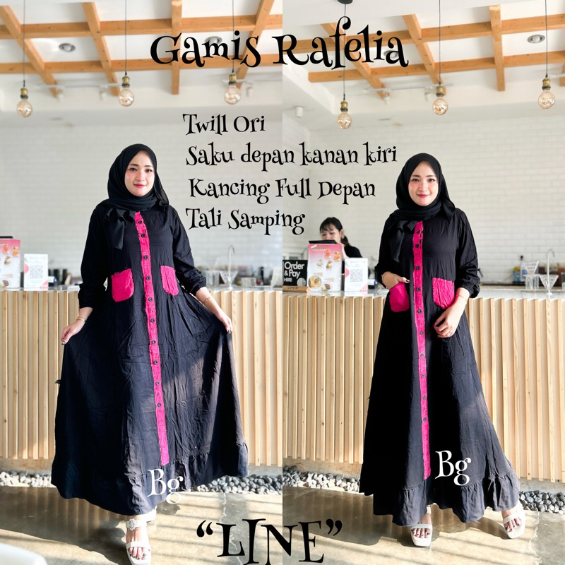 Gamis Rafelia Twill Bg Collection Motif Line