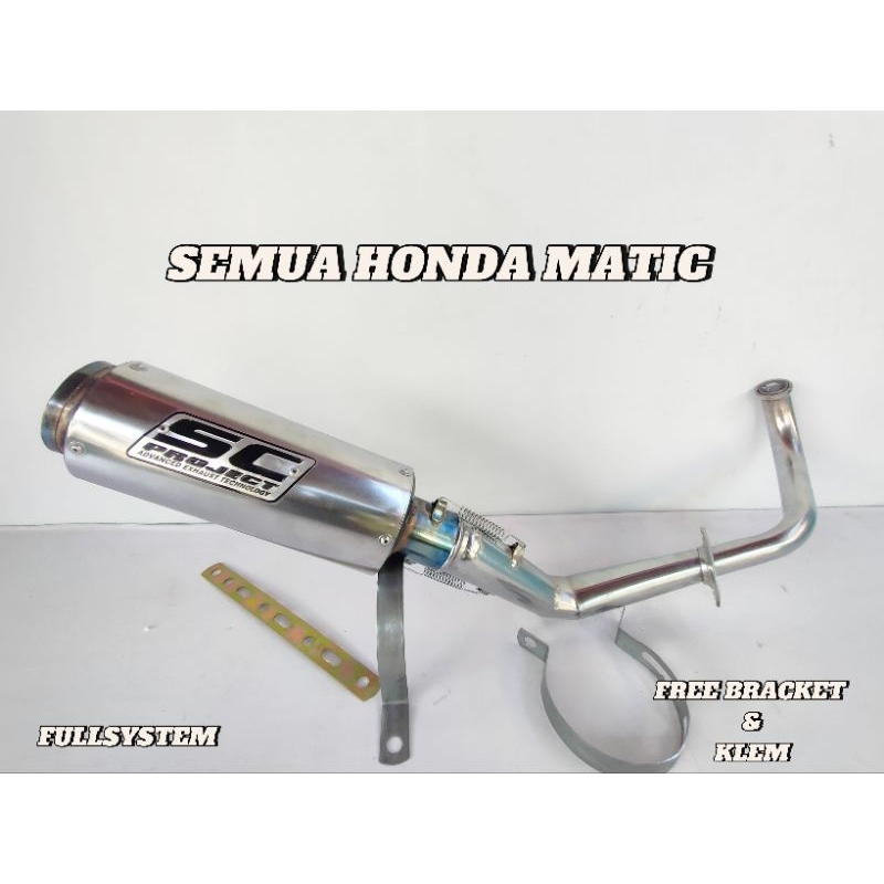knalpot  racing SC PROJECT semua motor honda matic.beat karbu,beat pgm-fi,beat esp-fi,vario 110 karb