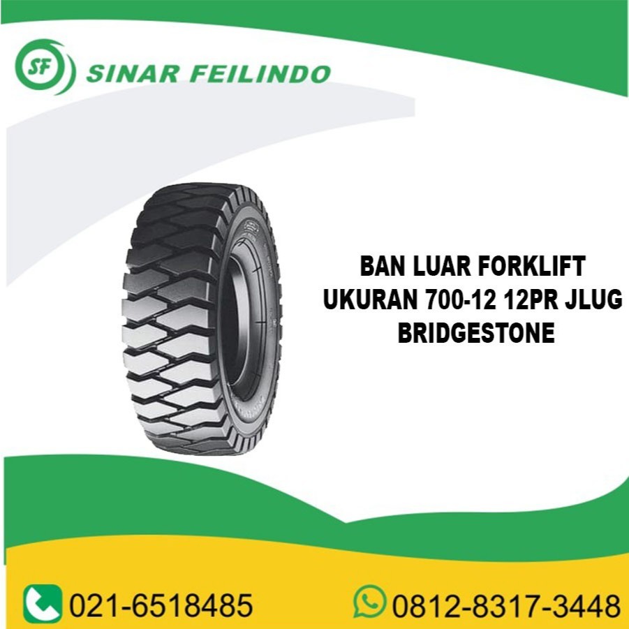 BAN LUAR FORKLIFT UKURAN 700-12 12PR JLUG BRIDGESTONE