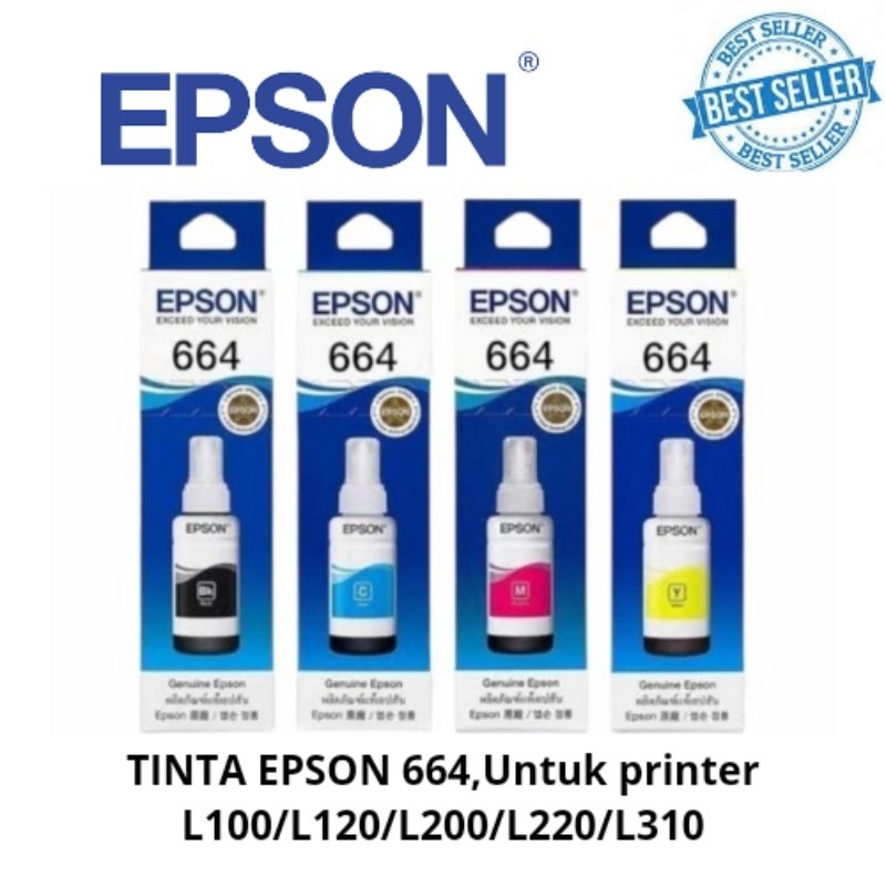 1 Set Tinta Epson 664 Original INK for Printer L110/L200/L120/L220