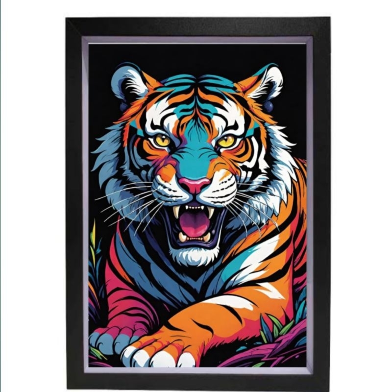 Poster cetak hiasan dinding gambar macan harimau ukuran jumbo dekorasi kamar tidur ruang tamu bukan 