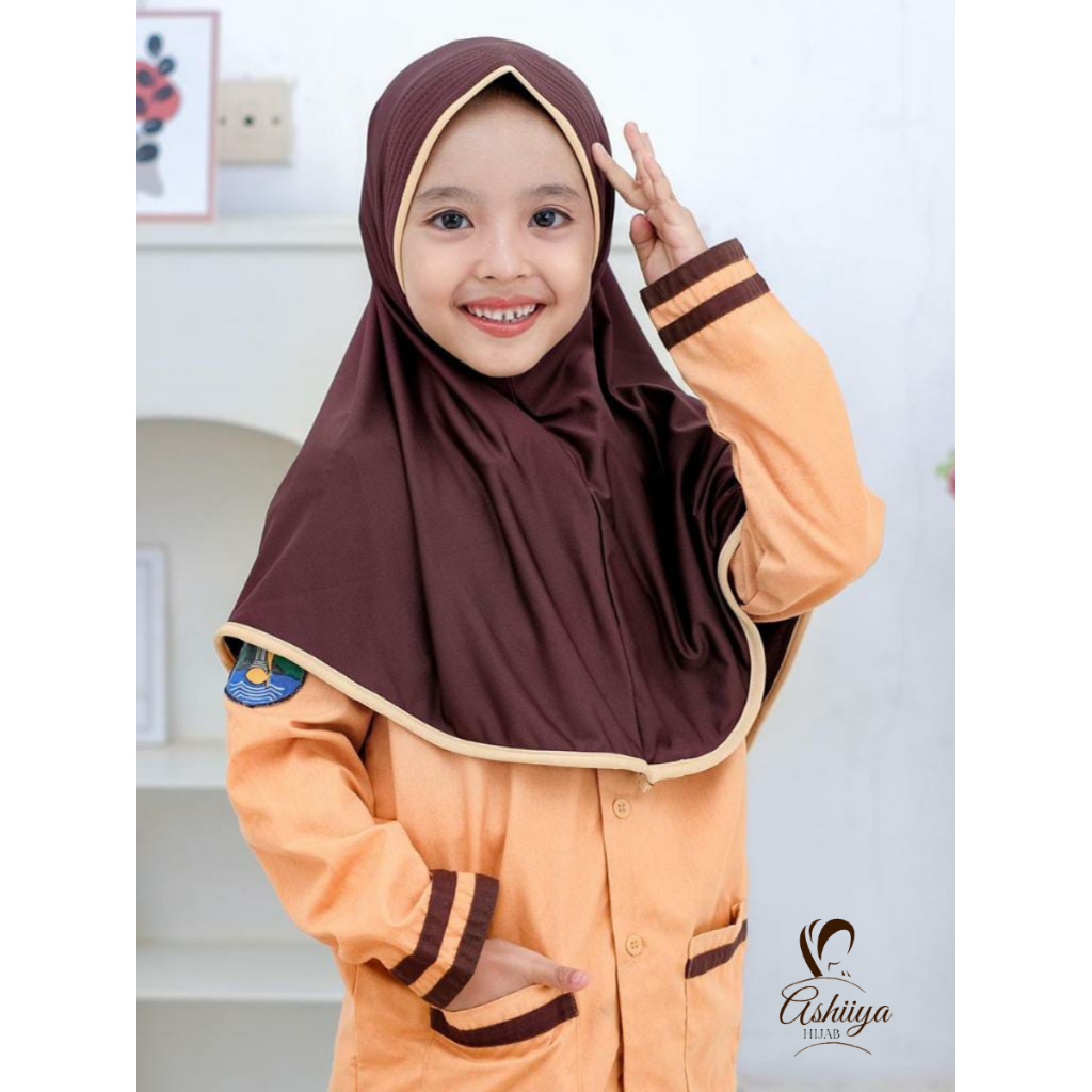 Kerudung Jilbab Instan Anak Sekolah SD Pramuka