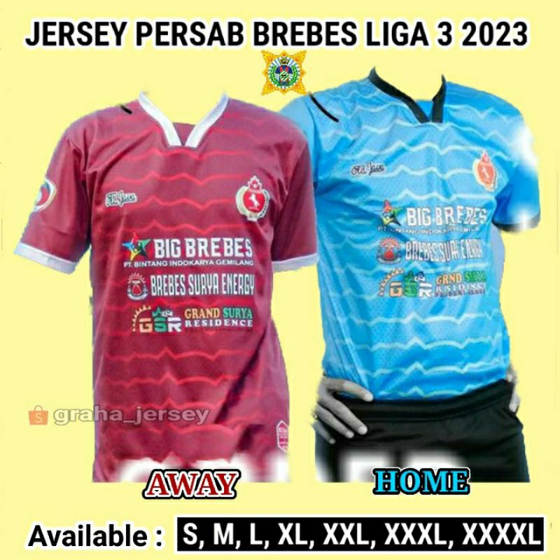 Jersey PERSAB BREBES 2023 Home Away Liga 3 Biru Muda Merah PRINTING Terbaru Lokal