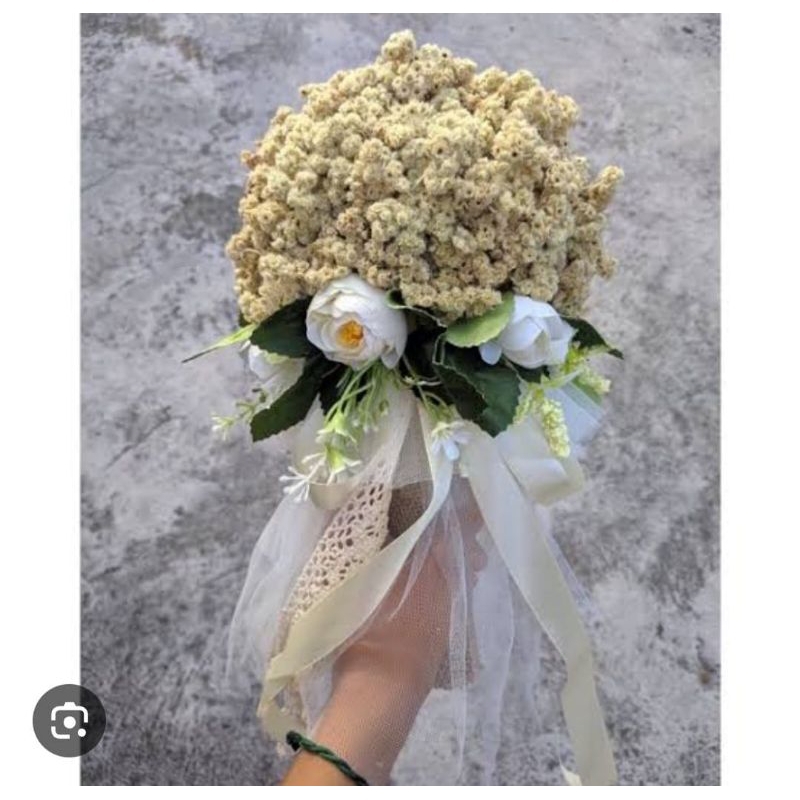 hand buket edelweis artificial bunga tangan prawedding wedding