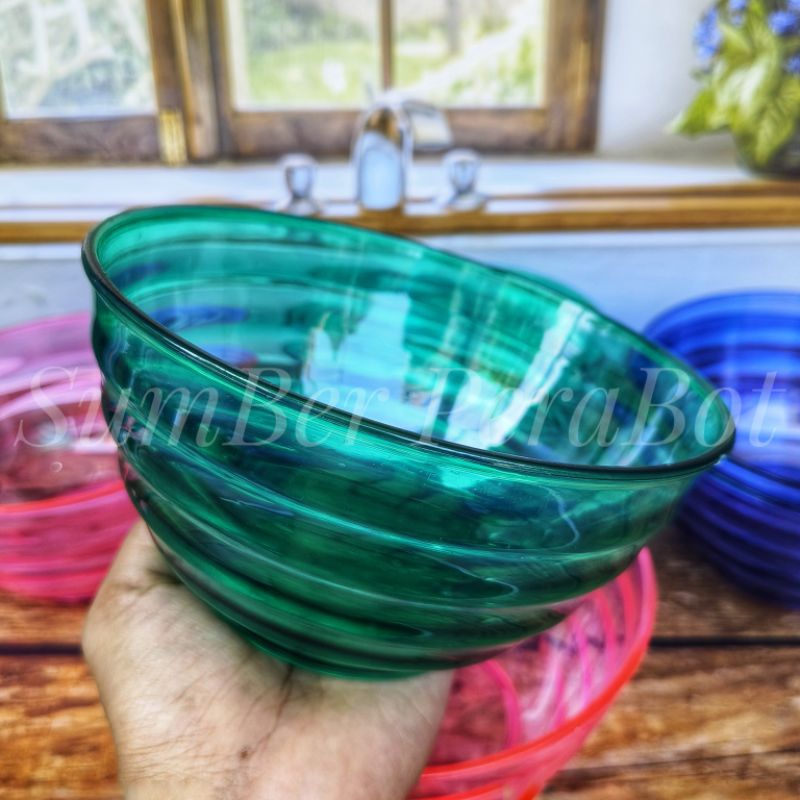 6 PCS MANGKUK PLASTIK MIKA KRISTAL TRANSPARAN TAHAN BANTING