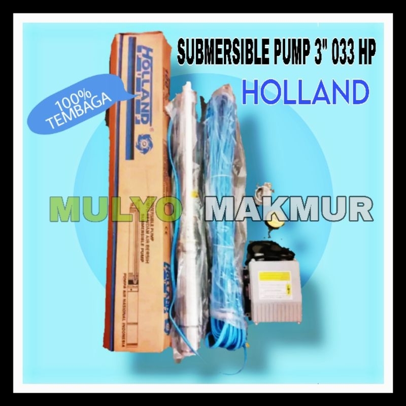 POMPA SATELITE SUBMERSIBLE 3" HOLLAND 0.33HP + KABEL 250 WATT / POMPA SATELITE / POMPA CELUP SIBEL