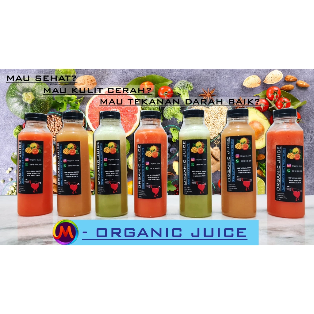 

M-organic Juice Premium taste - Glowing Skin - Jantung Sehat- Better Vision - Jus Minuman tanpa pengawet - 250 ml