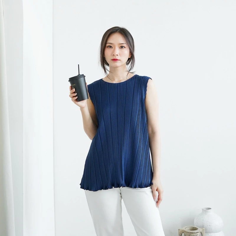 Atasan Plisket Premium / Tanktop Plisket BB / Baju Plisket Casual