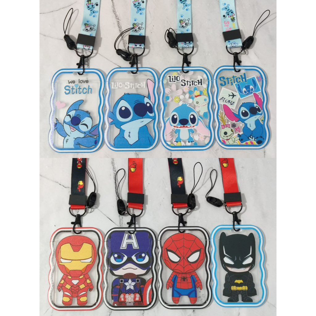 

Kalung Lanyard Kartu Card / Name Tag Holder Stitch Marvel Spiderman, Captain America, Iron Man, Batman