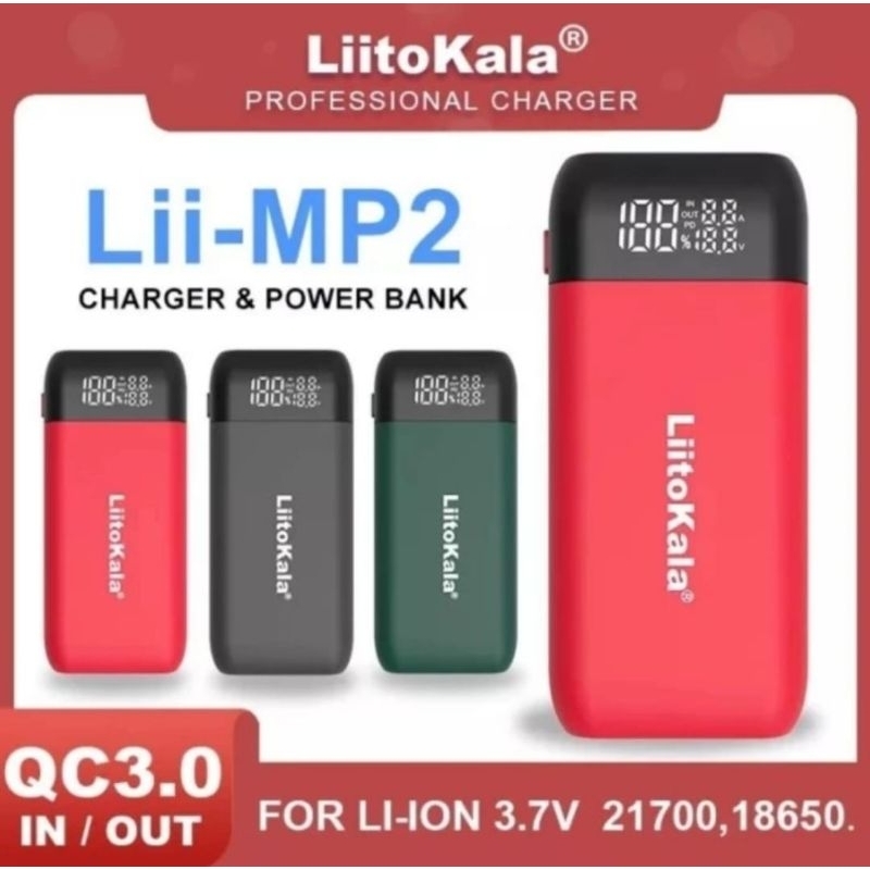LiitoKala Lii-MP2 Portable Charger Powerbank USB C 18650 21700  QC 3.0