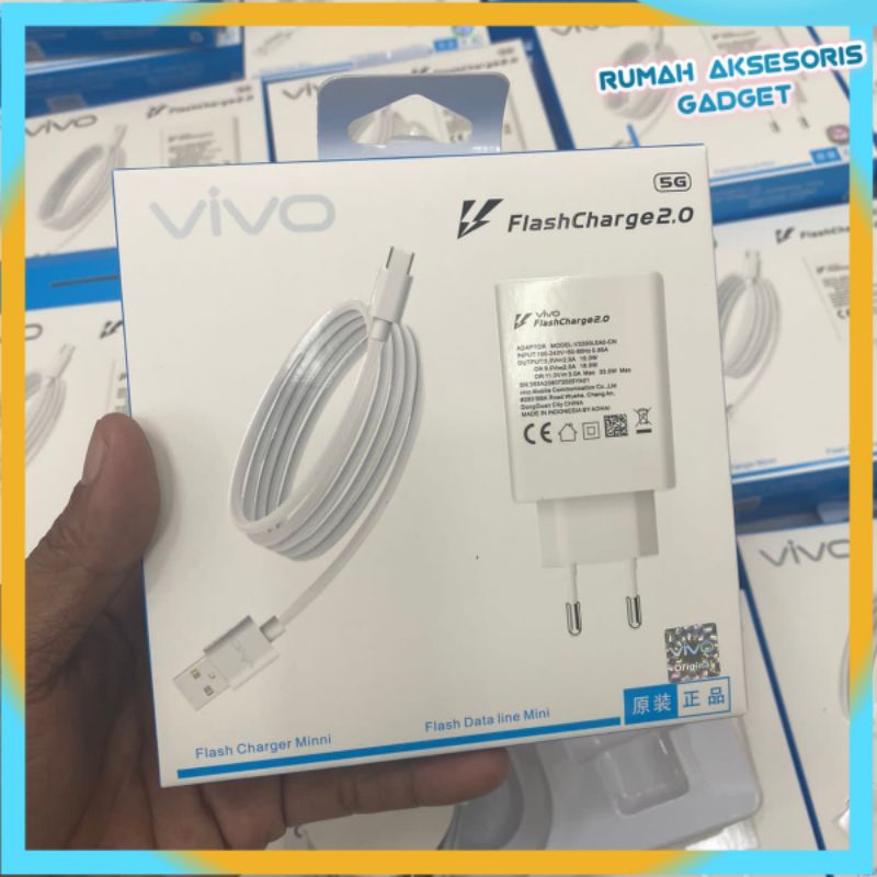 Charger TC Vivo X70 pro / V21 V20 Y30 Y20 Y12S V23 V23E & ori fast charger micro